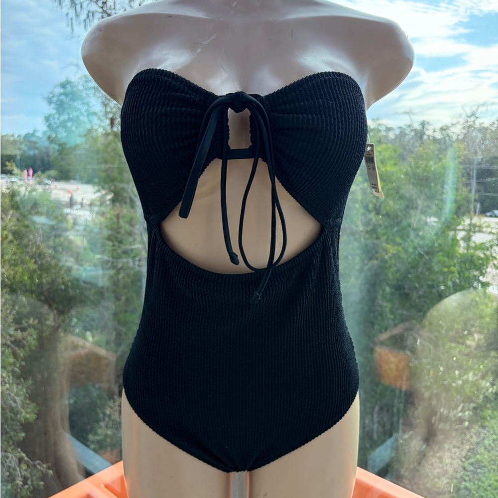 Aerie Black One-Piece Cheeky Swimsuit - Picture 3 of 8